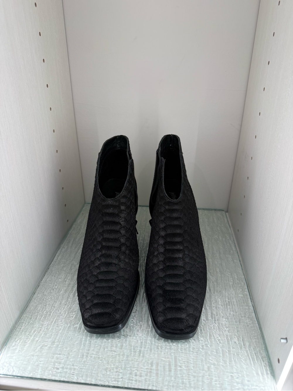 Jeffrey Campbell Black Textured Snakeskin Ankle Boots – Size 6 - NWT